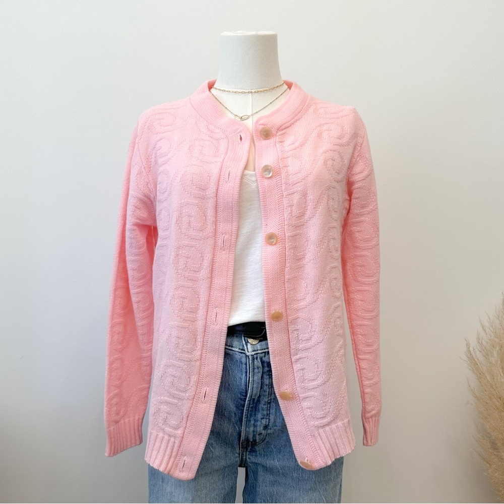 Vintage Pink Women's Cardigan Sweater - Picture 3 of 6
